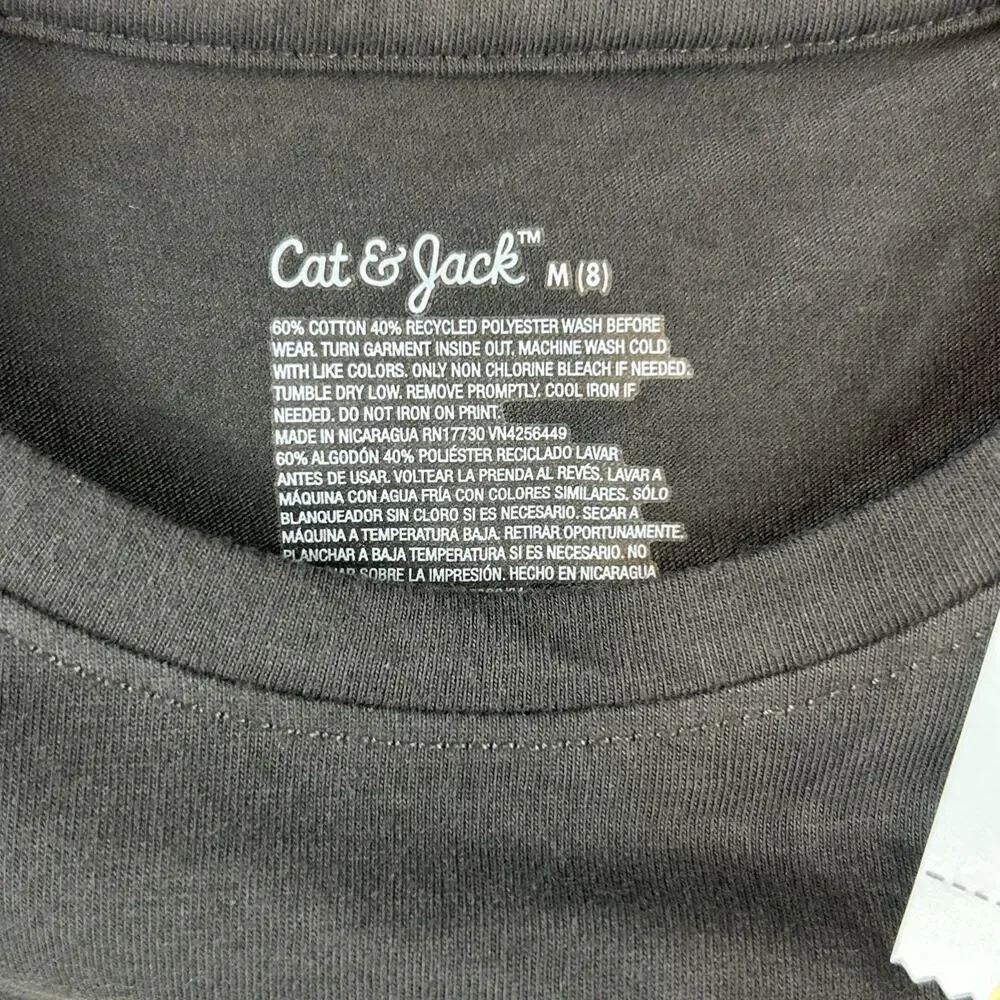 Cat & Jack long sleeve T-shirt Pup Corn Gray M/8 NWT Graphic Popcorn Puppy